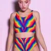 Rainbow Paradise Crop Top 1 Rainbow Paradise Crop Top -Unique Clothing rainbow paradise crop top
