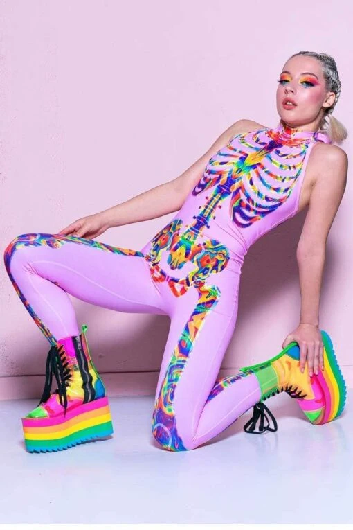Rainbow Skeleton Catsuit