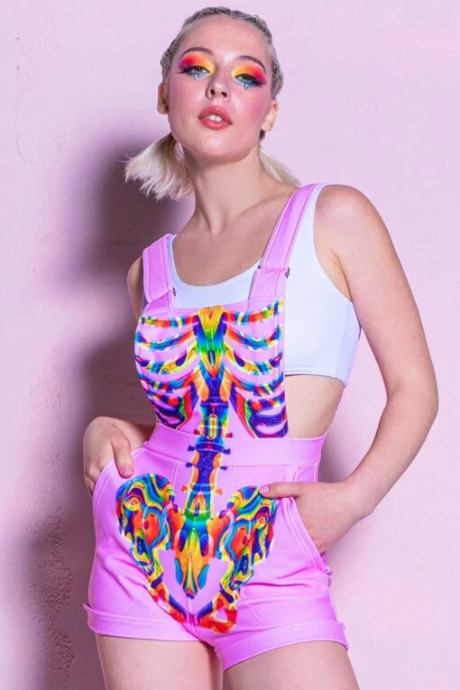 Rainbow Skeleton Shortalls