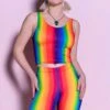 Rainbow Spectrum Crop Top -Unique Clothing rainbow spectrum crop top front view