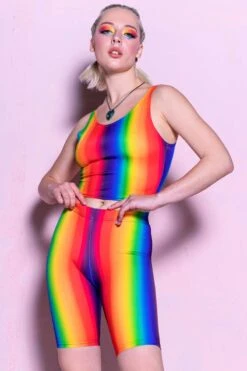 Rainbow Spectrum Crop Top -Unique Clothing rainbow spectrum crop top side view