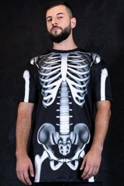 Rattling Bones Men Oversized Tee -Unique Clothing rattling bones men oversized tee side view