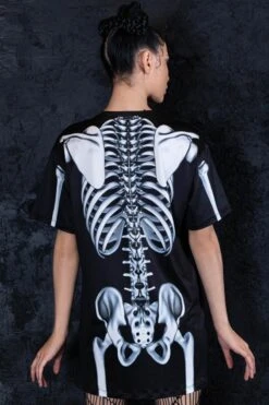 Rattling Bones Oversized Tee Shirt Dress -Unique Clothing rattling bones oversized tee dress back view