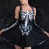 Rattling Bones Skater Dress -Unique Clothing rattling bones skater dress side view
