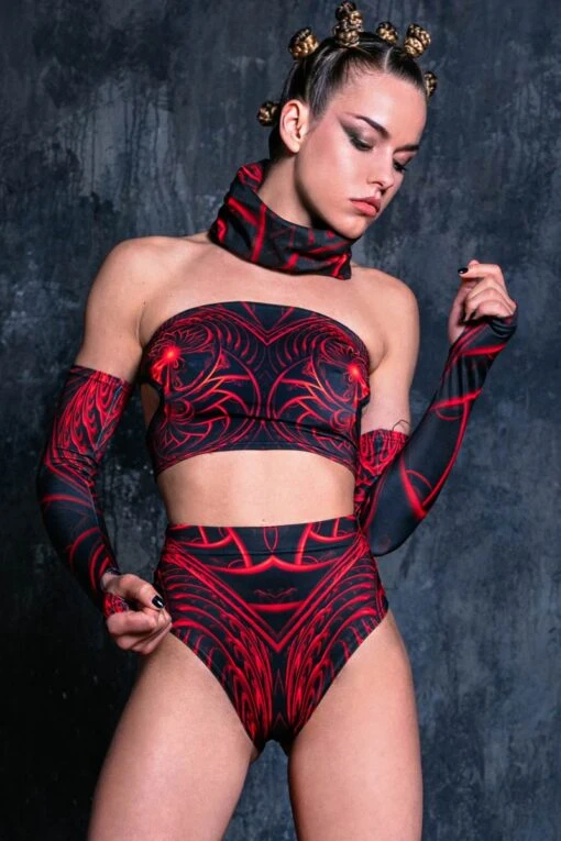 Red Dragon Cut Out Tube Top