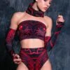 Red Dragon Rave Matching Set 1 Red Dragon Rave Matching Set -Unique Clothing red dragon rave matching set close view