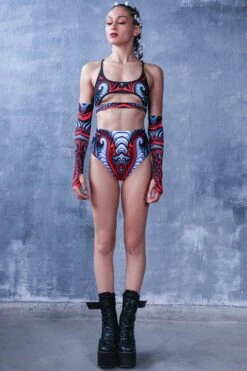 Red Serpent Booty Shorts -Unique Clothing red serpent booty shorts full view