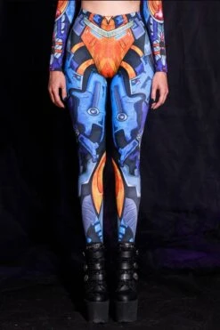 Blue Robot Leggings Set 8 Blue Robot Leggings Set -Unique Clothing robot set bottom