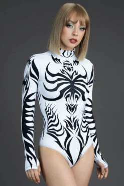 Scorpio Spirit Long Sleeve Bodysuit -Unique Clothing scorpio spirit long sleeve bodysuit side view