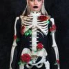 Skeleton & Roses Costume -Unique Clothing skeleton and roses costume close view