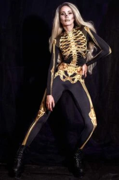 Gold Skeleton Costume -Unique Clothing skeleton costume gold
