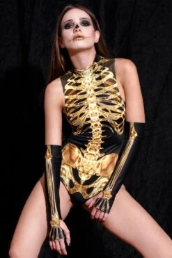 Golden Skeleton Sleeveless Bodysuit