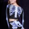 X-Ray Skeleton Shorts Set -Unique Clothing skeleton long sleeved top set