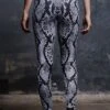 Grey Snakeskin Workout Leggings -Unique Clothing snake print leggings