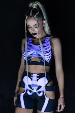 Snow White Skeleton Biker Shorts