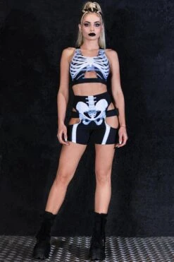 Snow White Skeleton Biker Shorts 9 Snow White Skeleton Biker Shorts -Unique Clothing snow white skeleton biker shorts full view
