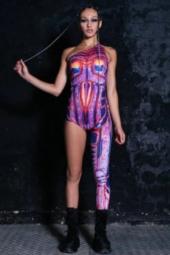 Space Girl Sci-fi One Leg Jumpsuit -Unique Clothing space girl sci fi one leg jumpsuit full view