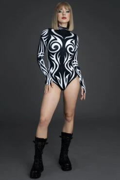 Spiritual Realm Long Sleeve Bodysuit -Unique Clothing spiritual realm long sleeve bodysuit full view