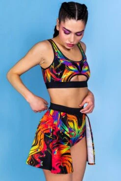 Sunset Love Cut Out Bra Top -Unique Clothing sunset love cut out bra top side view