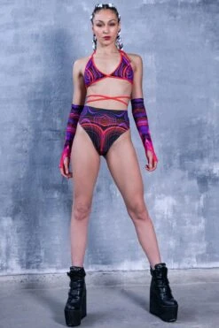 Techno Diva Thong Shorts Set -Unique Clothing techn diva bikini set full view