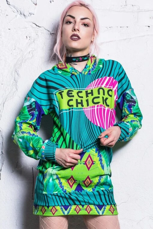 Techno Chick Hoodie Dress