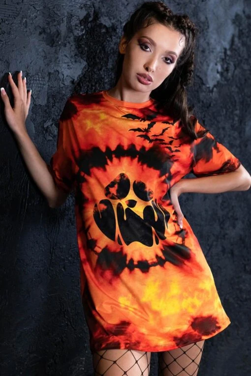 Tie Dye Pumpkin Oversized T-Shirt