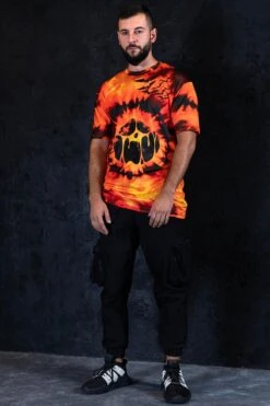 Tie Dye Pumpkin Oversized T-Shirt -Unique Clothing tie dye pumpkin oversized tee men full view 50b717c7 ea6d 40b9 bb18 63aa142c6045