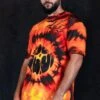 Tie Dye Pumpkin Oversized T-Shirt 2 Tie Dye Pumpkin Oversized T-Shirt -Unique Clothing tie dye pumpkin oversized tee men side view