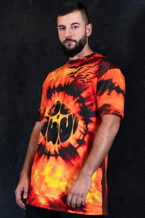 Tie Dye Pumpkin Oversized T-Shirt
