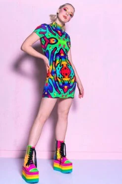 Totally Toxic Short Sleeves Mini Dress 8 Totally Toxic Short Sleeves Mini Dress -Unique Clothing totally toxic short sleeves mini dress full view