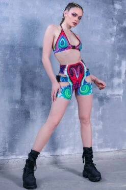 Toxic Realm Front Clasp Bikini Top -Unique Clothing toxic realm triangle clasp top full view