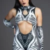 Tribal Mystic Cut Out Catsuit 2 Tribal Mystic Cut Out Catsuit -Unique Clothing tribal mystic cut out catsuit close view