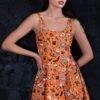 Trick Or Treats Skater Dress -Unique Clothing trick or treats skater dress close view