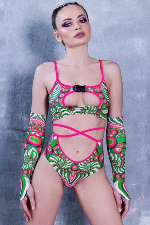 Trippy Lollipop Underboob Clasp Top