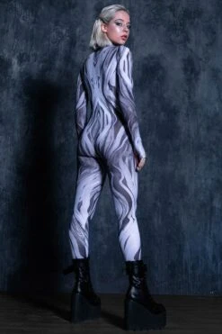 Trippy Monochrome Costume -Unique Clothing trippy monochrome costume back view
