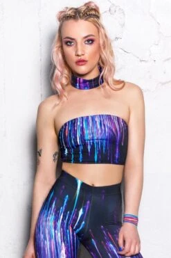 City Lights Choker Boob Tube -Unique Clothing tube city lights choker boob