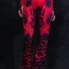 Twilight Bats Flare Pants 1 Twilight Bats Flare Pants -Unique Clothing twilight bats bell bottoms close view