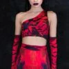 Twilight Bats One Shoulder Top -Unique Clothing twilight bats one shoulder top front view