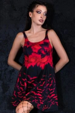 Twilight Bats Skater Dress 8 Twilight Bats Skater Dress -Unique Clothing twilight bats skater dress close view