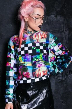 Virtual Love Cropped Hoodie