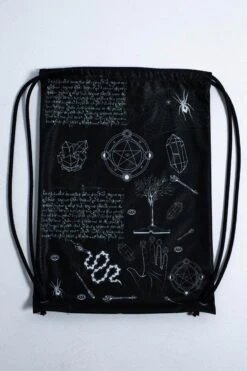Witchy Drawstring Bag 7 Witchy Drawstring Bag -Unique Clothing witchy drawstring bag close view