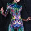 Women Multichrome Skin Costume 1 Women Multichrome Skin Costume -Unique Clothing women multichrome skin costume close view