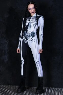Yin Yang Skeleton Costume -Unique Clothing yin yang skeleton costume front view