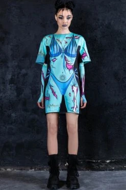 Zombie Babe Oversized Tee Shirt Dress -Unique Clothing zombie babe oversized tee dress full view