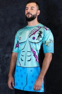 Zombie Dude Oversized T-Shirt For Men 8 Zombie Dude Oversized T-Shirt For Men -Unique Clothing zombie dude oversized tee side view